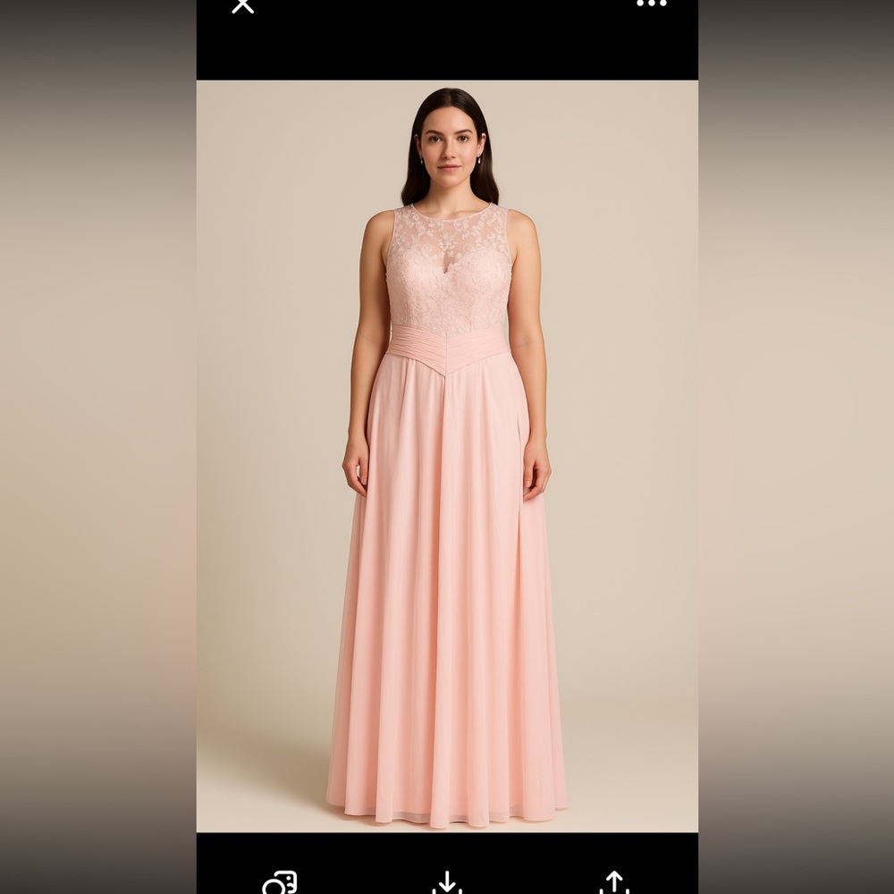 Elegant Pink Lace Prom Dress